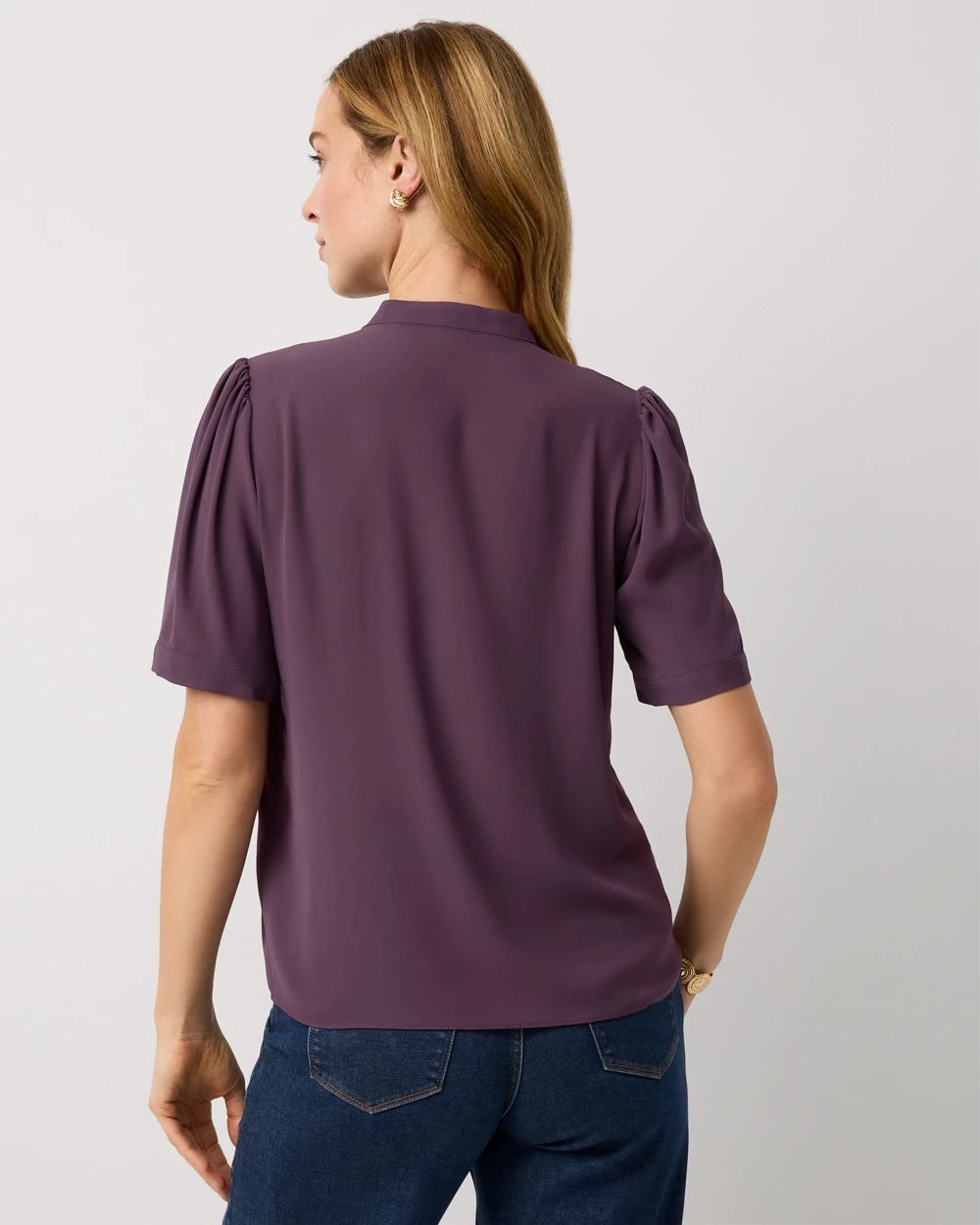 Petite Pleated Crepe Shirt