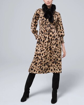 Abstract-Print Smocked Waist Dress