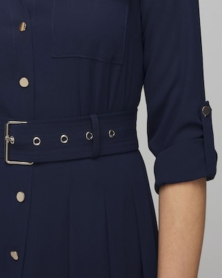 Long Sleeve Utility Shirt Dress click to view larger image.