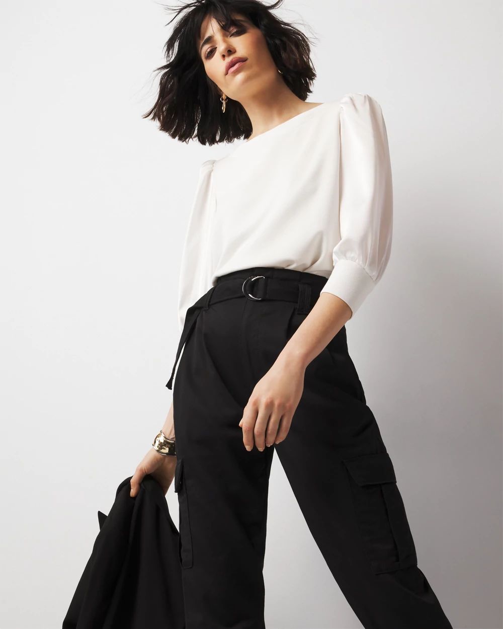 Blouson Crewneck Top