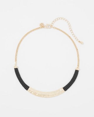 Gold + Black Raffia Collar click to view larger image.