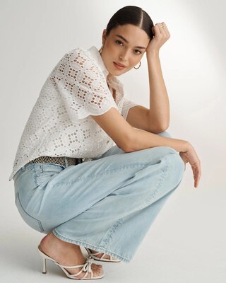 Mid Rise Wide Leg Featherweight Jean click to view larger image.