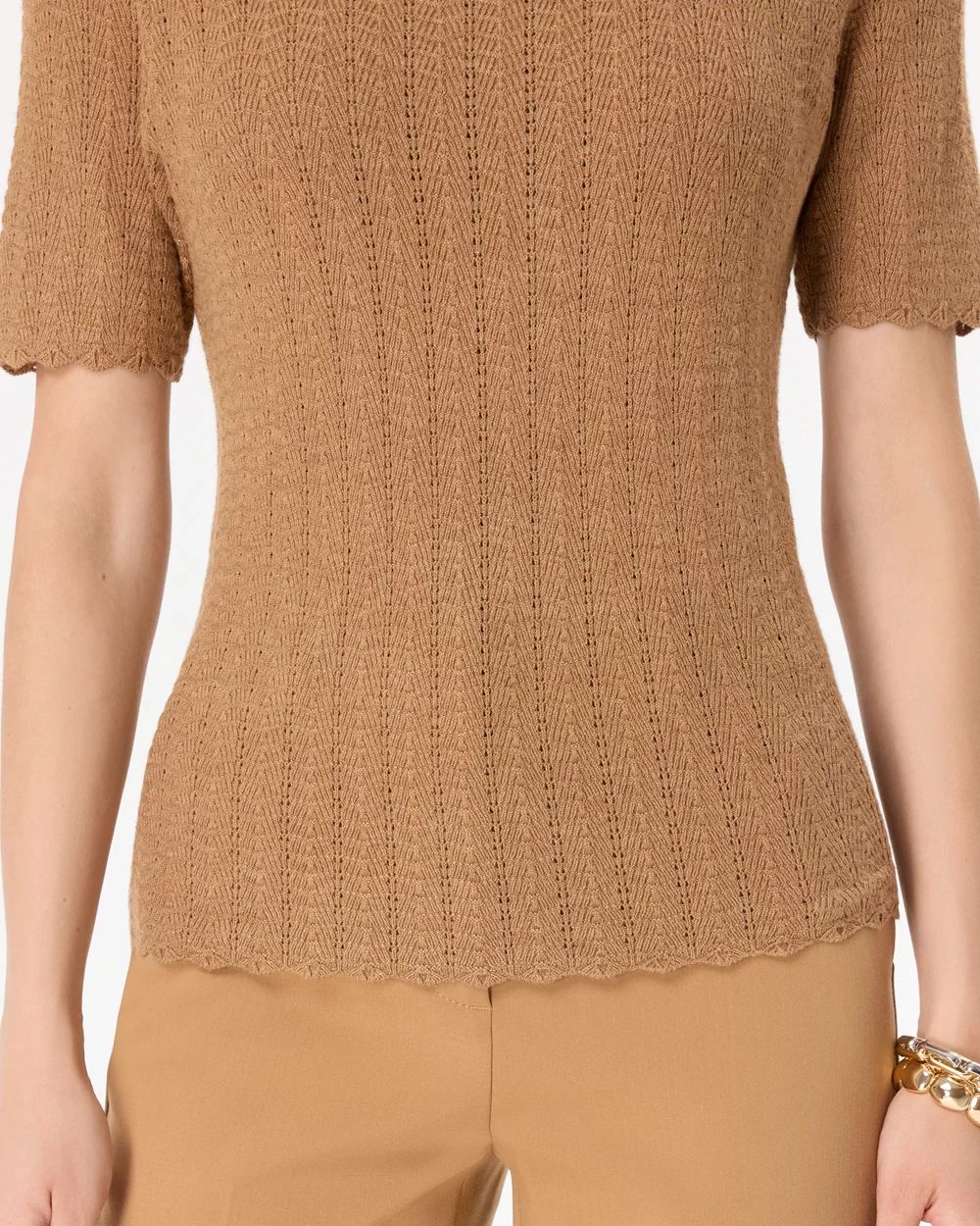 Textured Knit Crewneck Pullover click to view larger image.