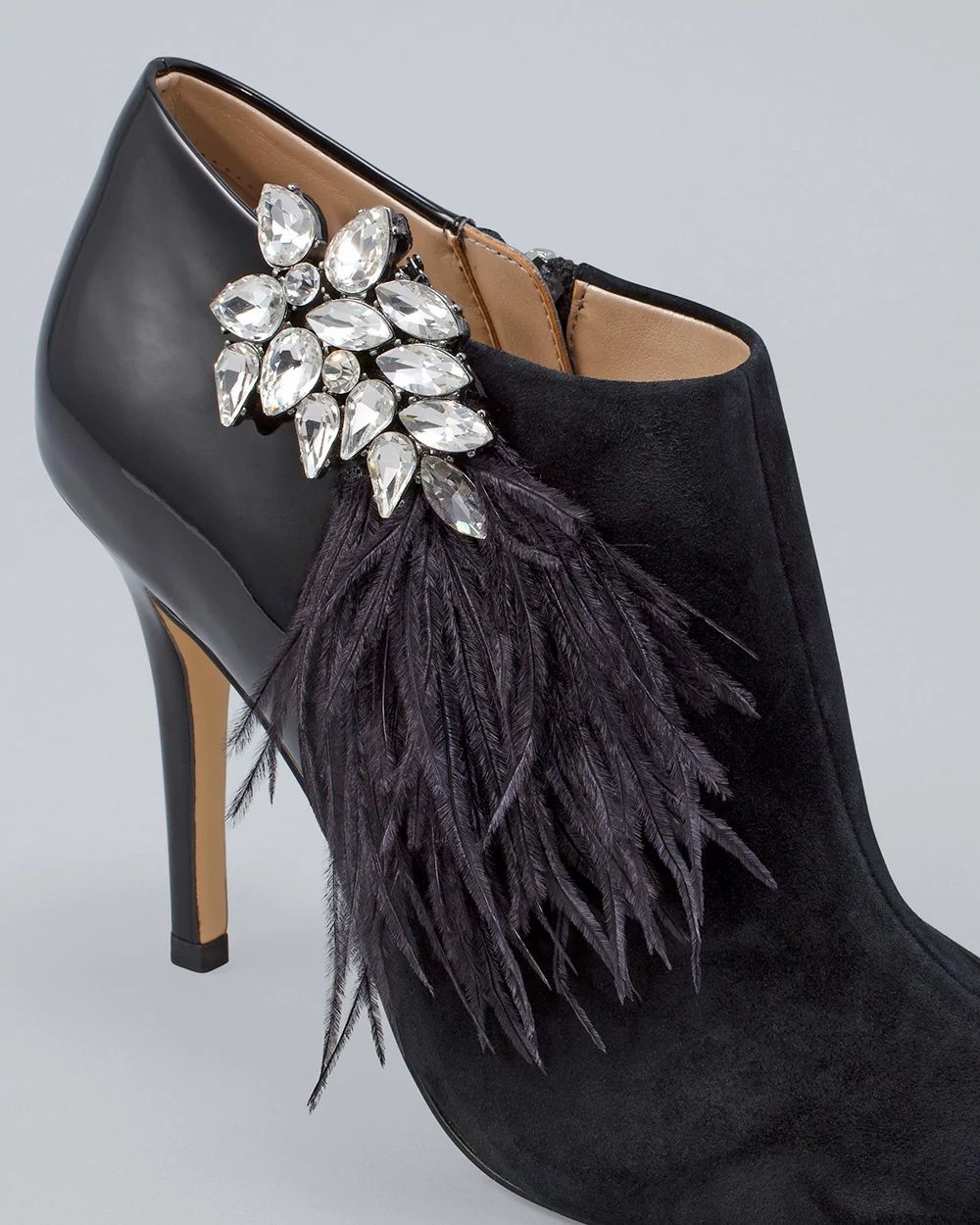 Bejeweled Feather Shoe Clips