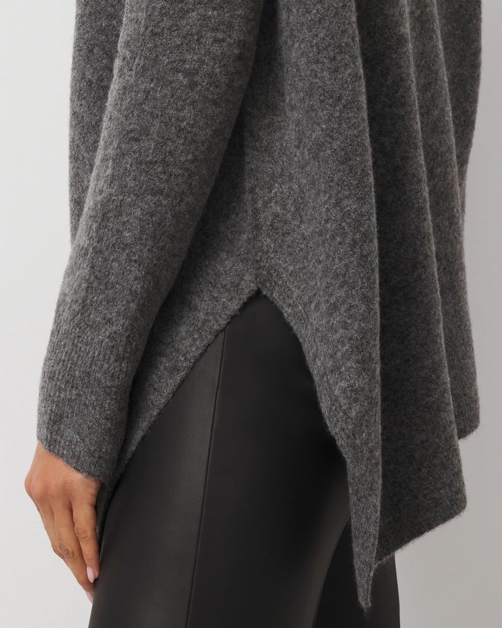 Asymmetrical Hem Turtleneck Sweater