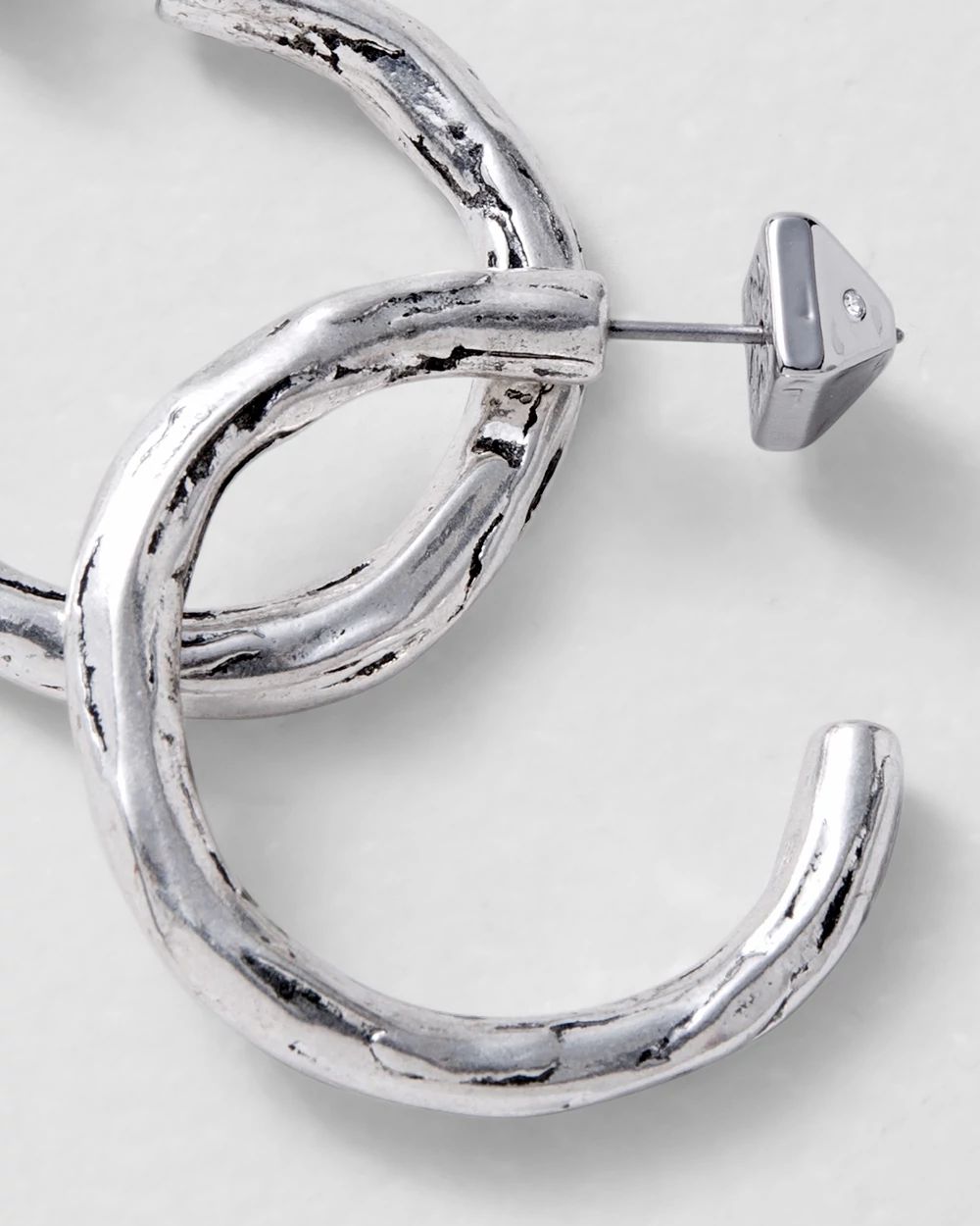 Small Silvertone Hoop Earrings