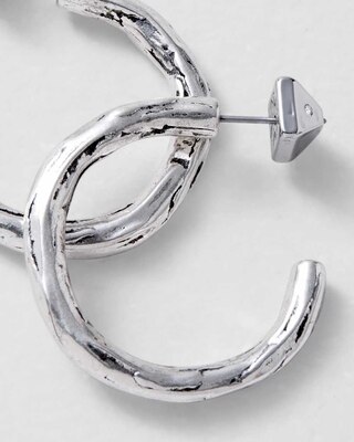 Small Silvertone Hoop Earrings click to view larger image.