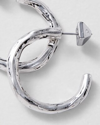 Small Silvertone Hoop Earrings