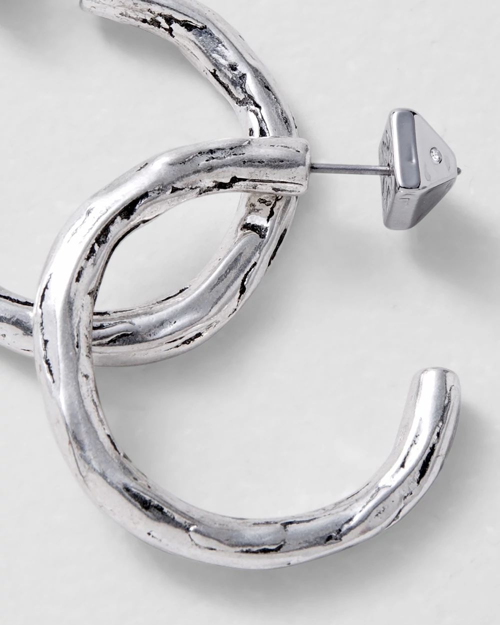 Small Silvertone Hoop Earrings click to view larger image.