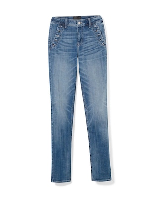 High-Rise Everyday Soft Denim™ Grommet Pocket Slim Jeans click to view larger image.