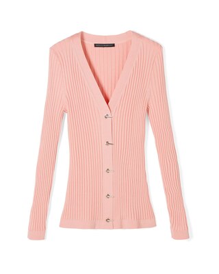 Long-Sleeve Rib Cardigan
