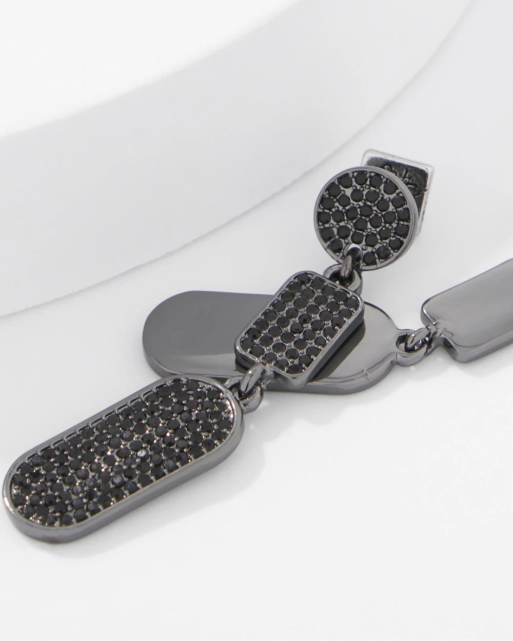 Hematite + Pavé Earrings click to view larger image.