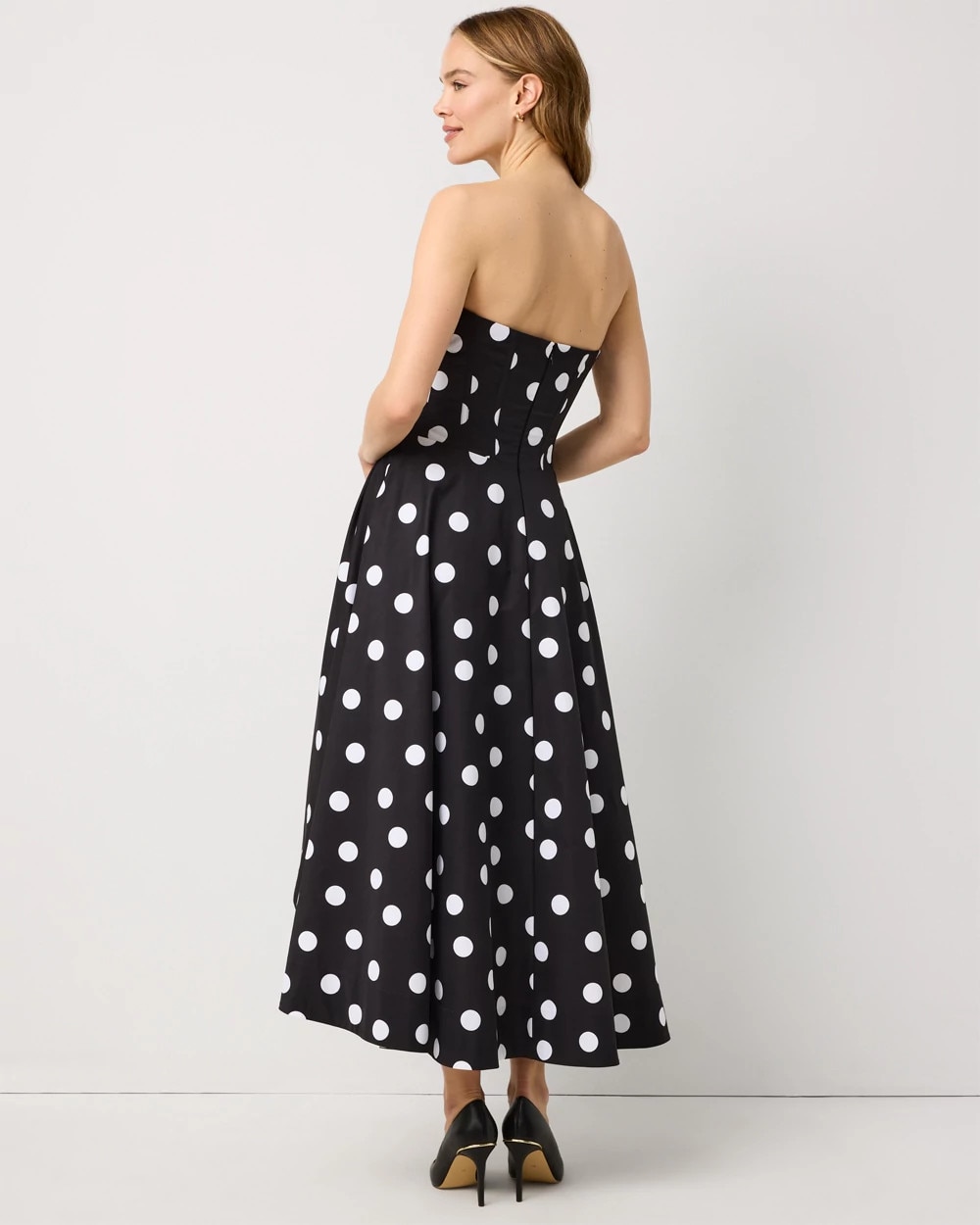 Strapless Fit + Flare Midi Dress