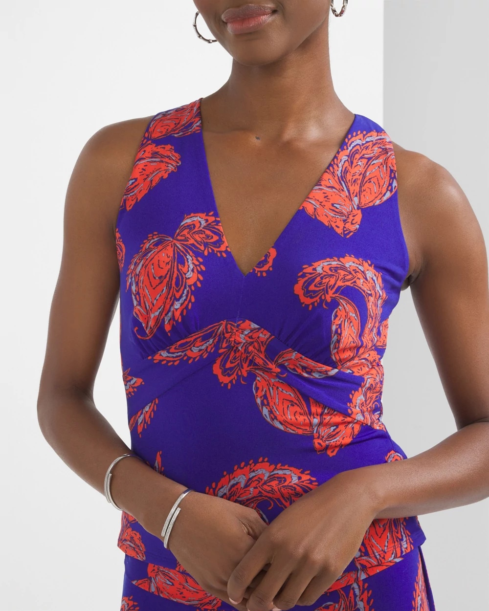 Printed Cutout Halter Top