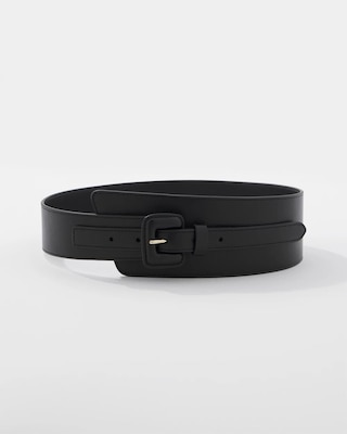 Faux Leather Asymmetrical Wide Belt