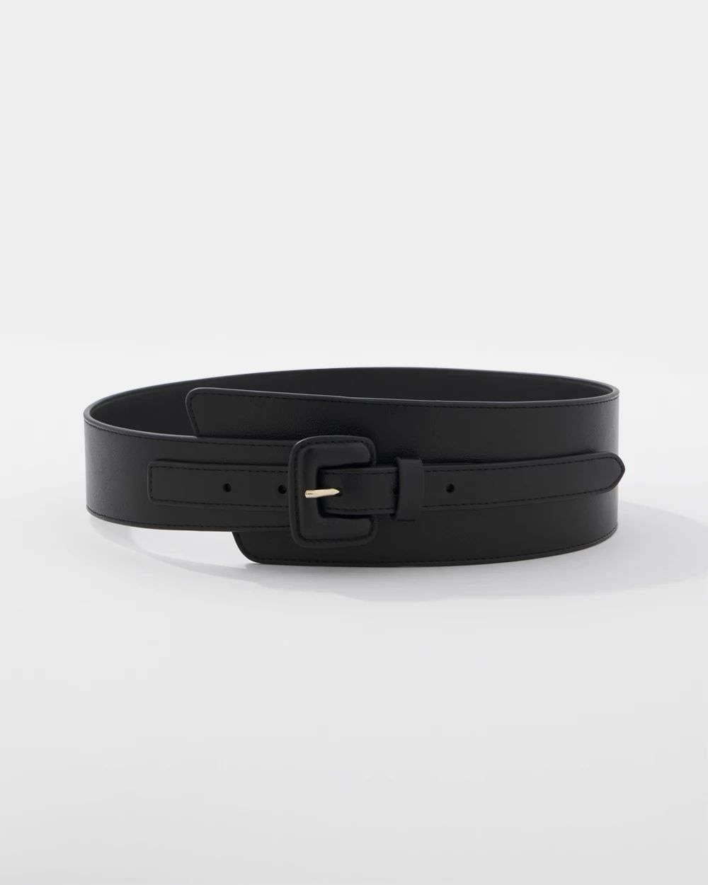 Faux Leather Asymmetrical Wide Belt