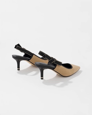 Canvas Slingback Kitten Heel Pump click to view larger image.