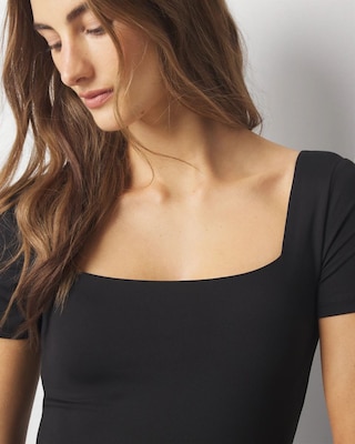 WHBMFORME™ Short Sleeve Square Neck Top