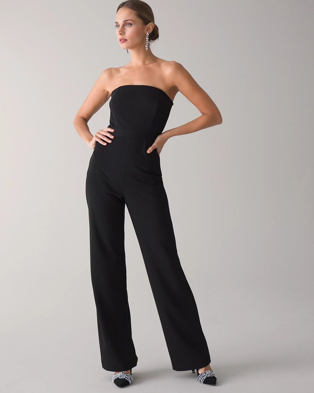 Petite Strapless Colorblock Jumpsuit click to view larger image.