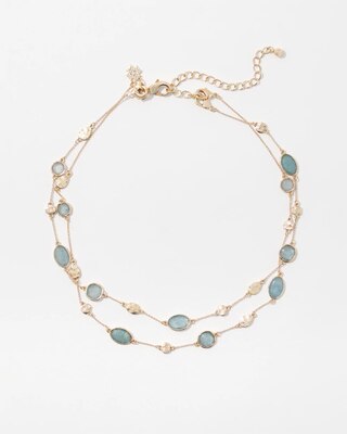 Blue Stone Convertible Necklace click to view larger image.