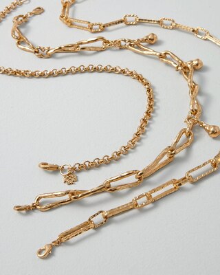 Multi-Strand Convertible Goldtone Chain Necklace