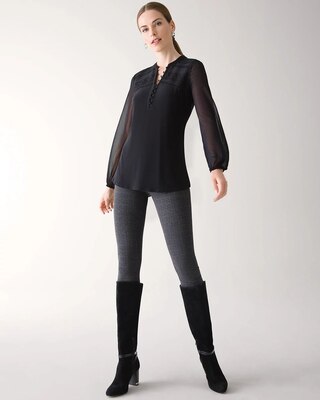 Herringbone Ponte WHBM Runway Leggings