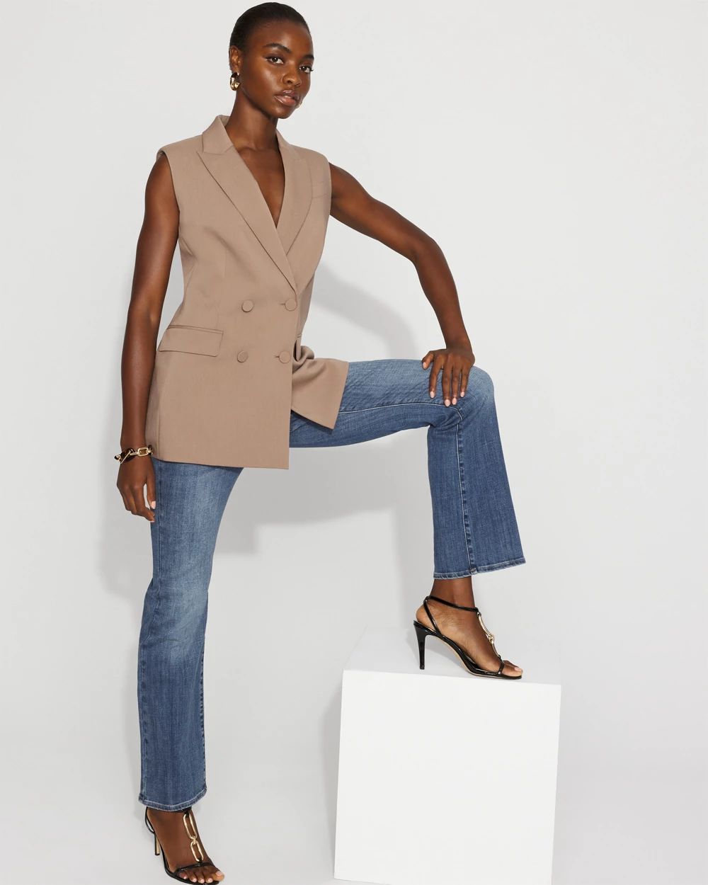 Petite Double-Breasted Vest