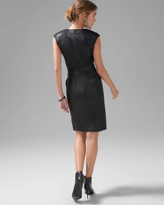 Coated Denim & Lace Dress