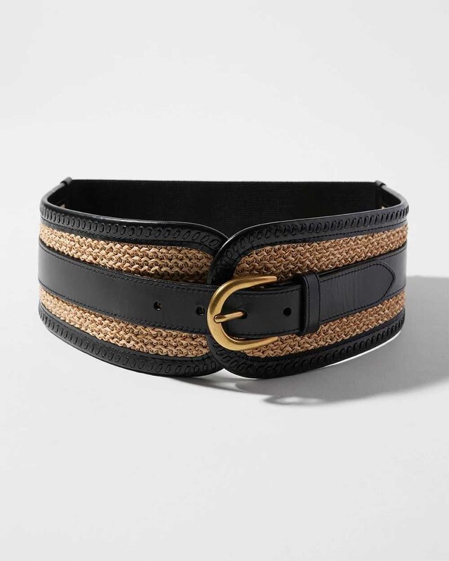 Raffia & Leather Belt | White House Black Market