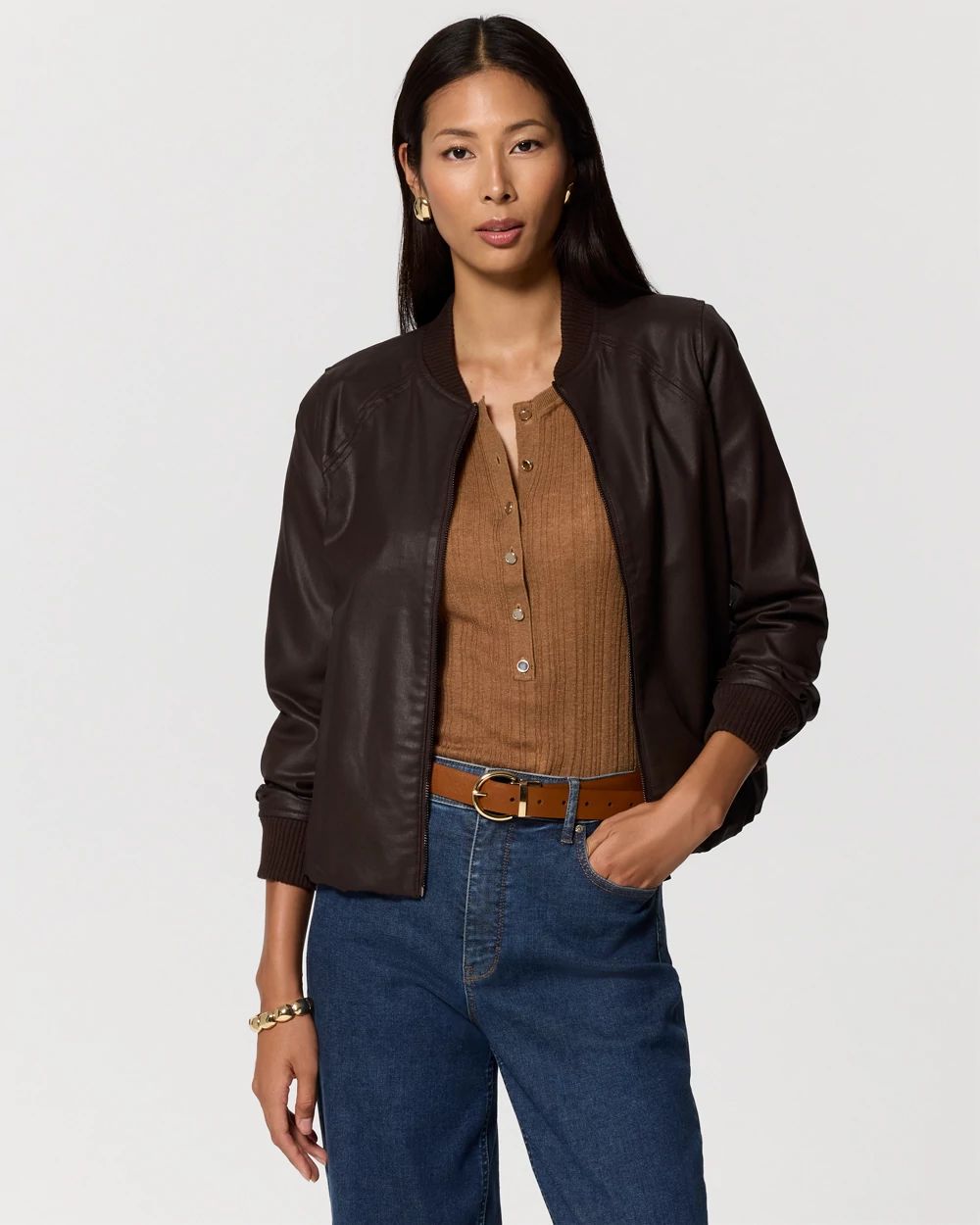 Coated Bomber Jacket