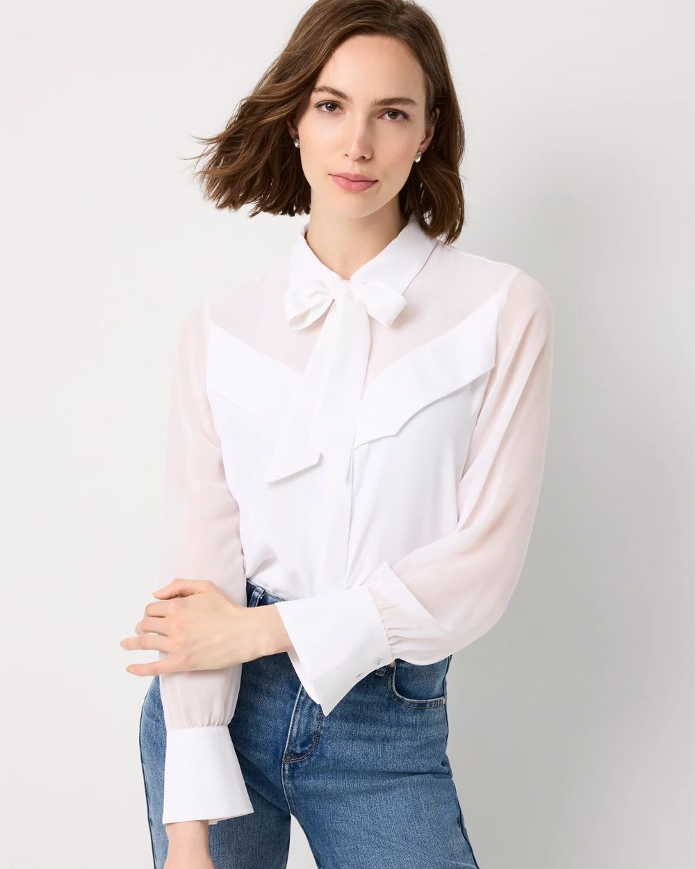 Tie Detail Button Front Shirt