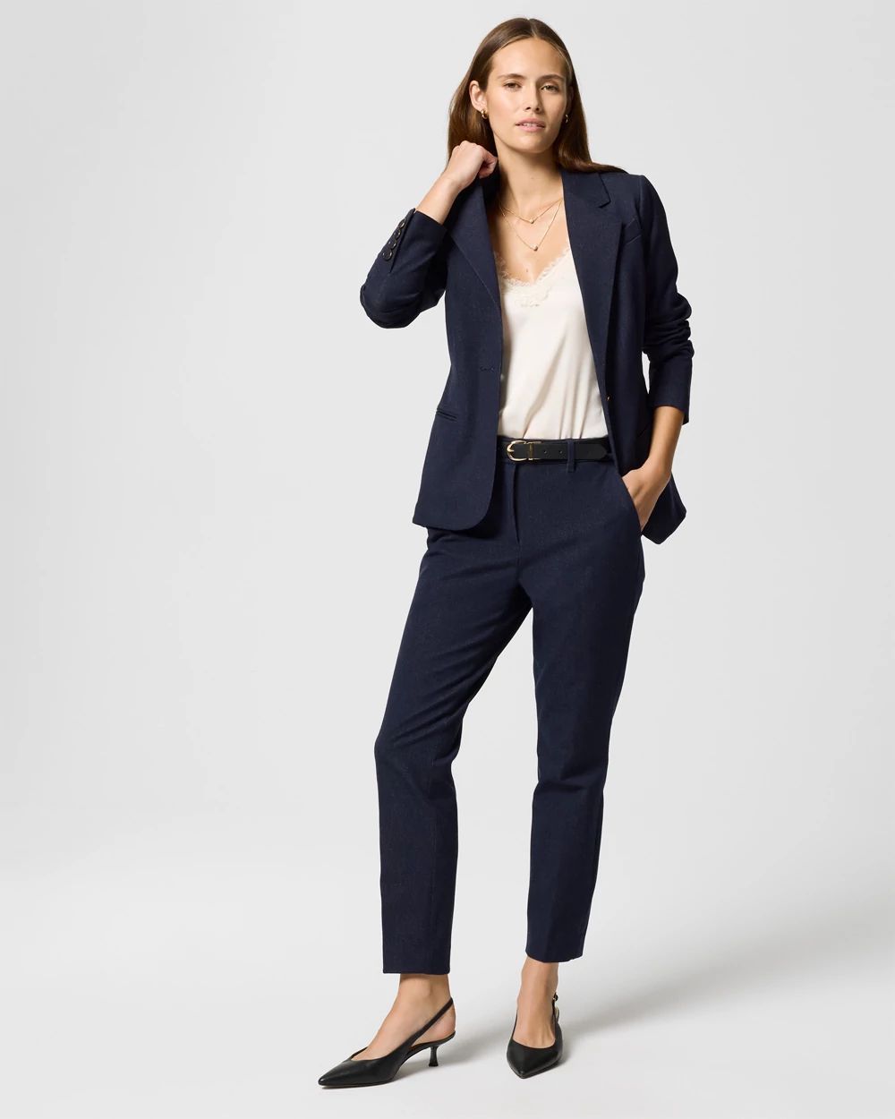 Denim-Look Elle Slim Ankle Pant click to view larger image.