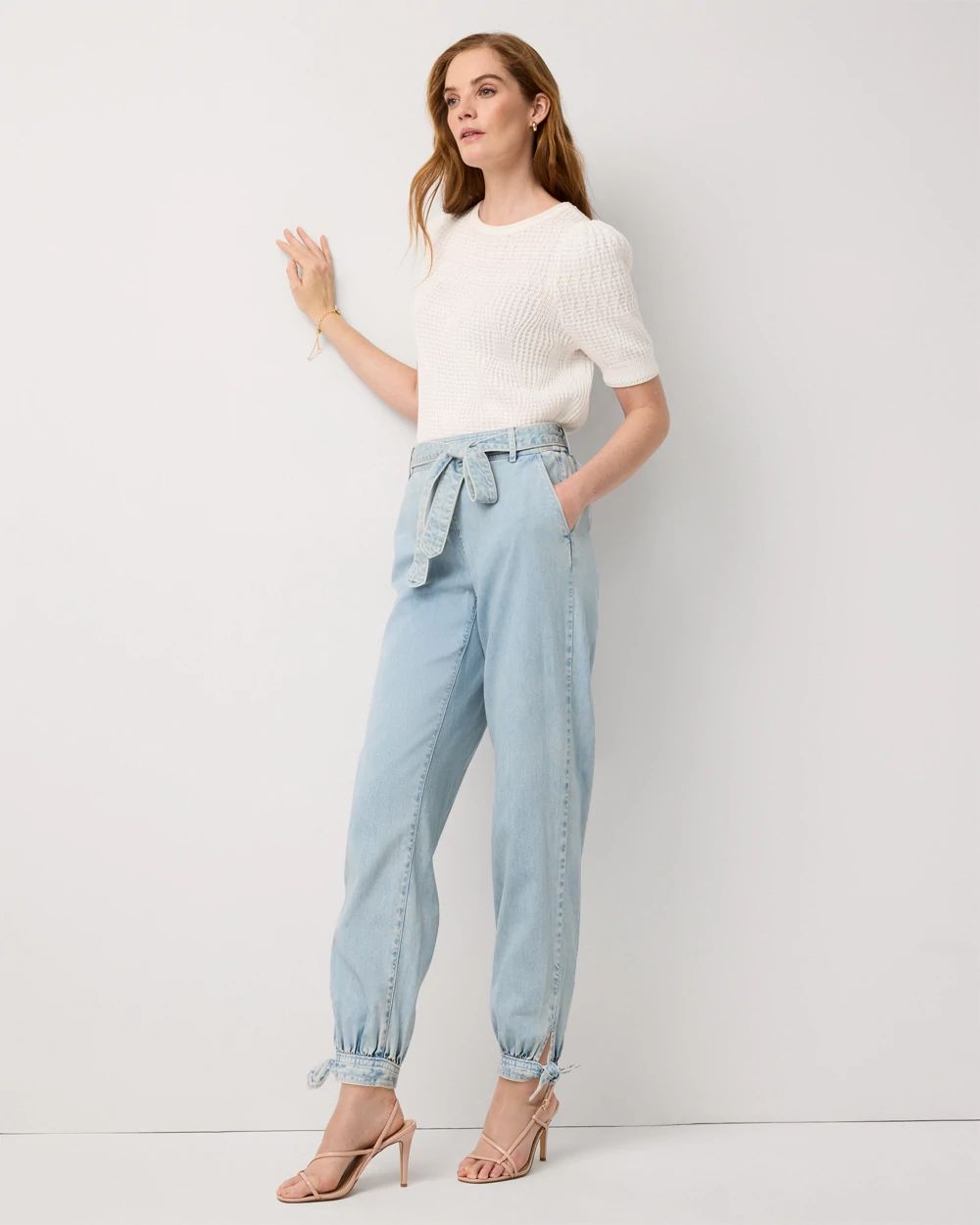 Petite High Rise Tapered Ankle Featherweight Jean