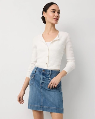 Chain Detail Denim Skirt click to view larger image.