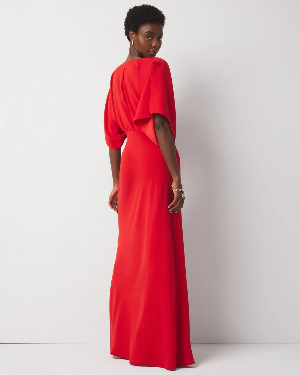 Kimono Sleeve Satin Gown