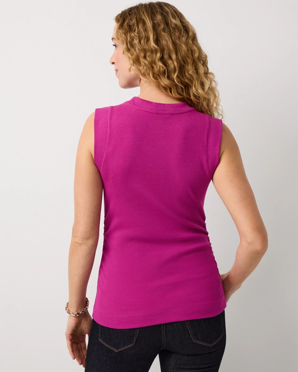WHBM FORME™ Ribbed Stretch Ruched Side Tank