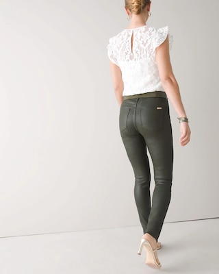Curvy-Fit High Rise Coated Skinny Jeans click to view larger image.