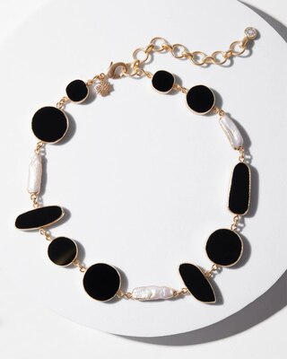 Gold Pearl Short Necklace