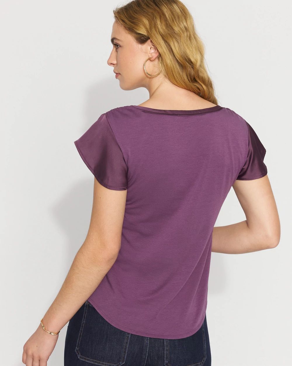 Satin-Front Glamgetter Tee