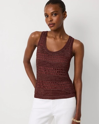 Metallic Scoop Neck Sweater Tank