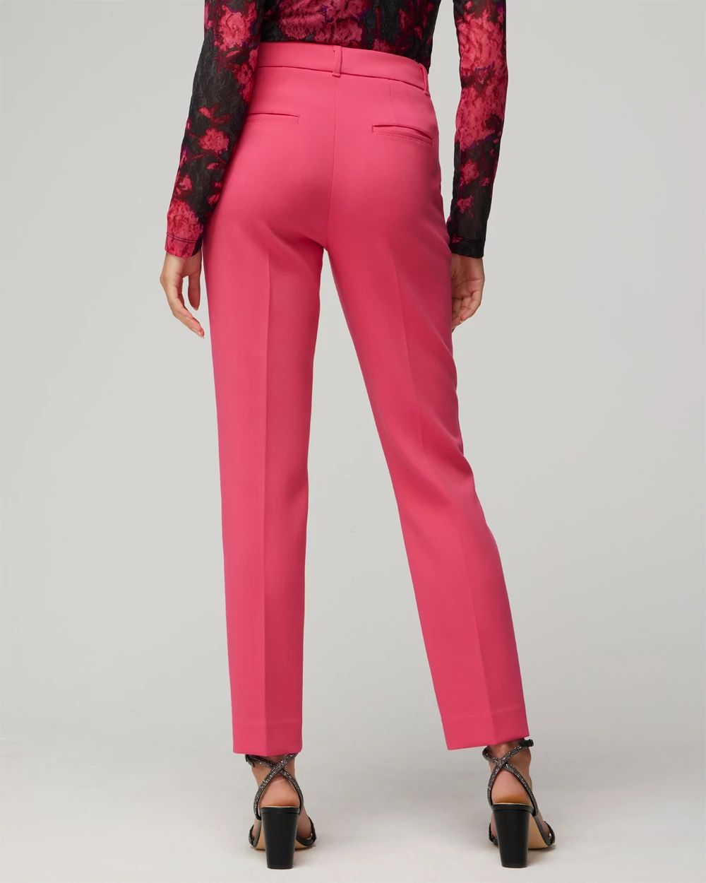 WHBM® Elle Slim Ankle Luxe Double Weave Pants click to view larger image.