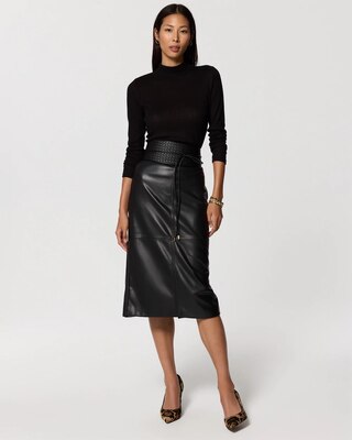 Faux Leather Midi Pencil Skirt click to view larger image.