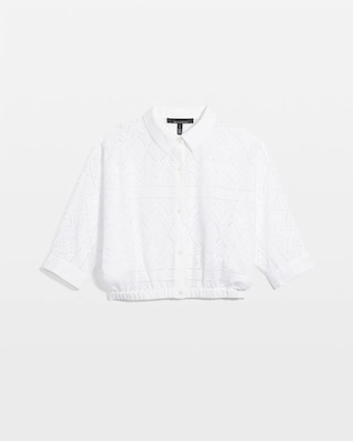 Kimono Sleeve Eyelet Shirt click to view larger image.
