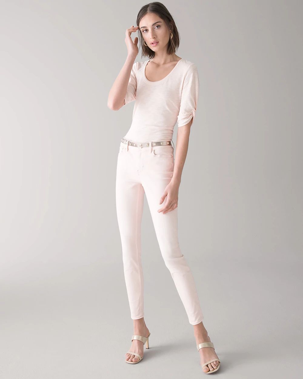 Mid-Rise Tinted Skinny Ankle Jeans