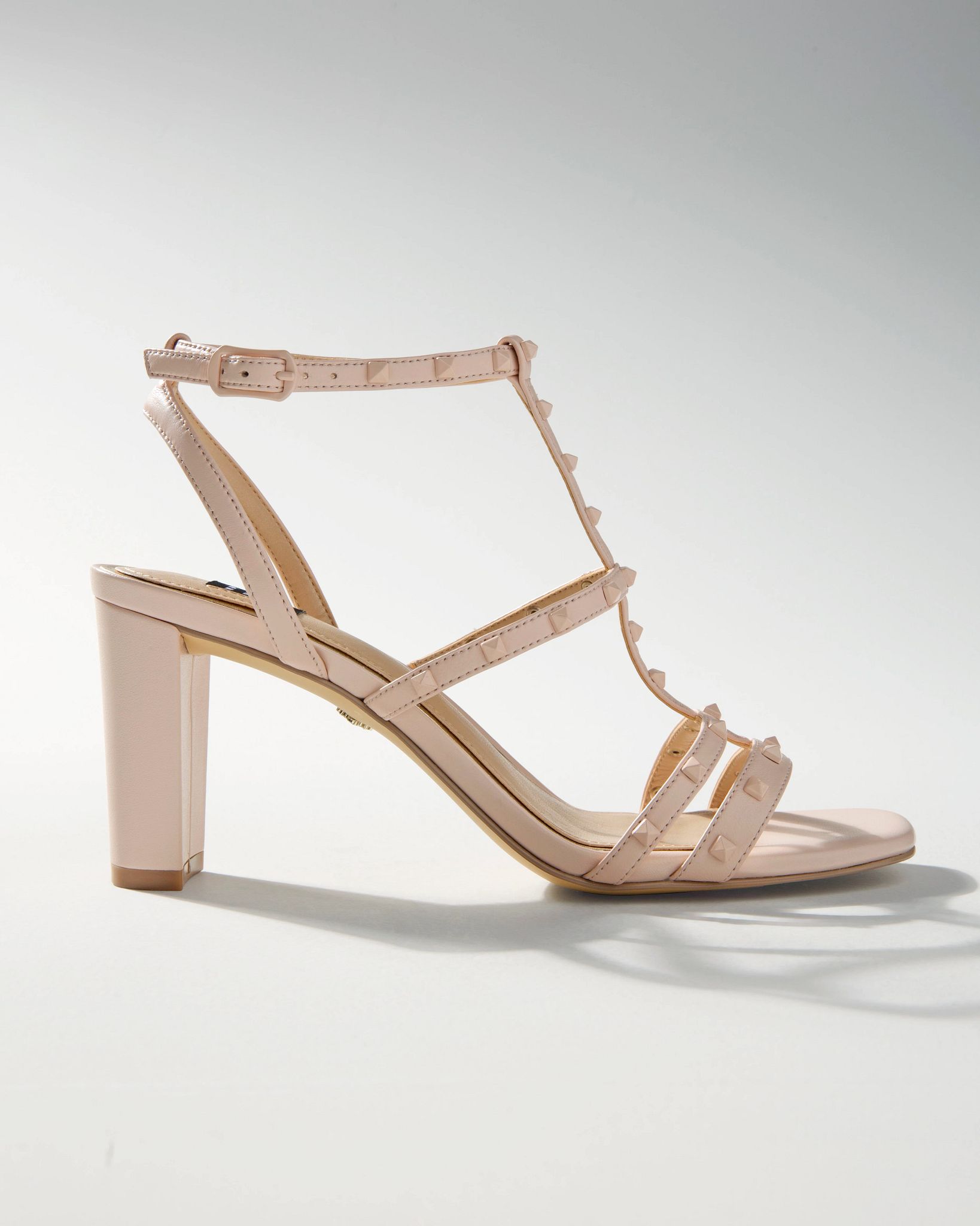 Strappy Studded Mid-Heel Sandal