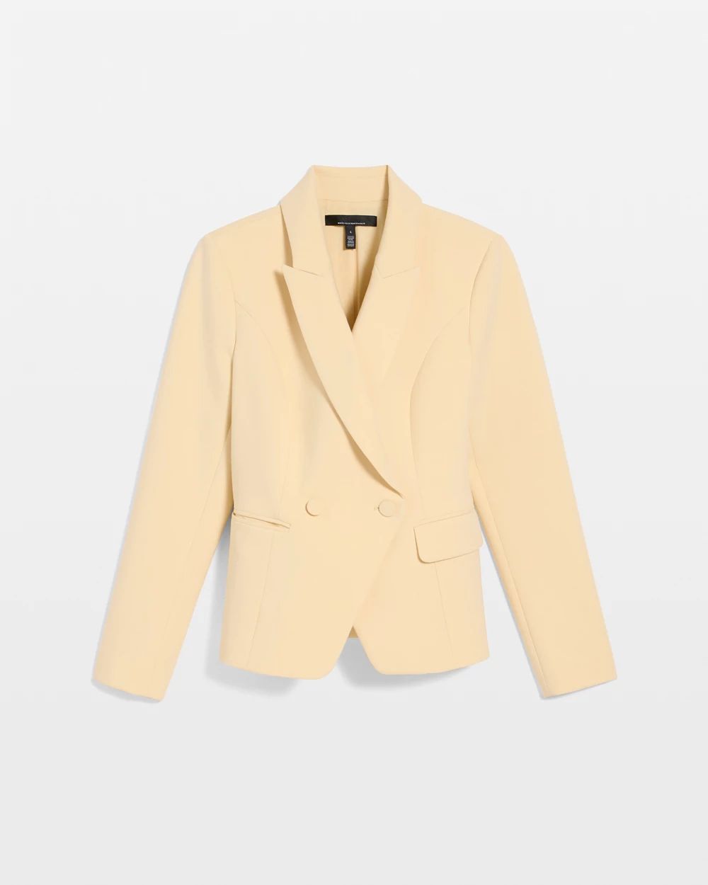 Petite Cropped Double Button Blazer