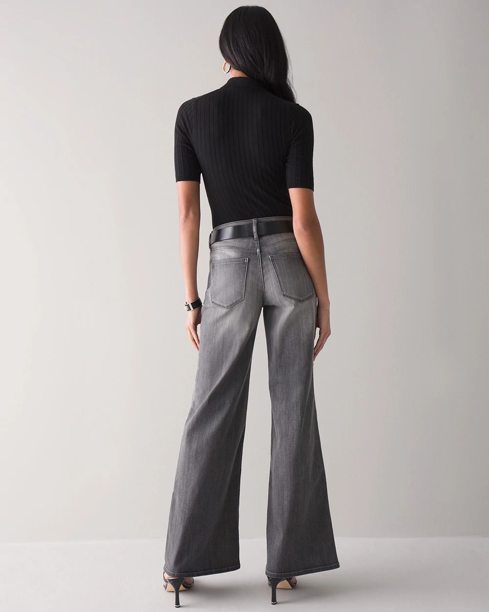 Petite High-Rise Wide Leg Jeans click to view larger image.