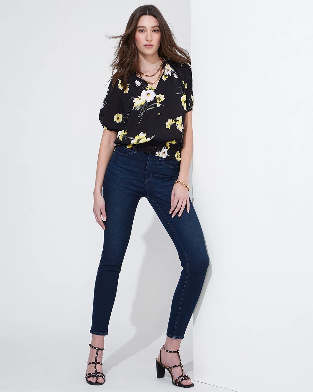 Smocked hem blouses best sale