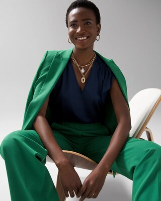 Flutter-Sleeve V-Neck Top