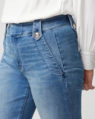 High Rise Every Day Soft Novelty Button Wide Leg Jean